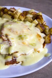 Green Chile Eggs Benedict - New Mexican Foodie