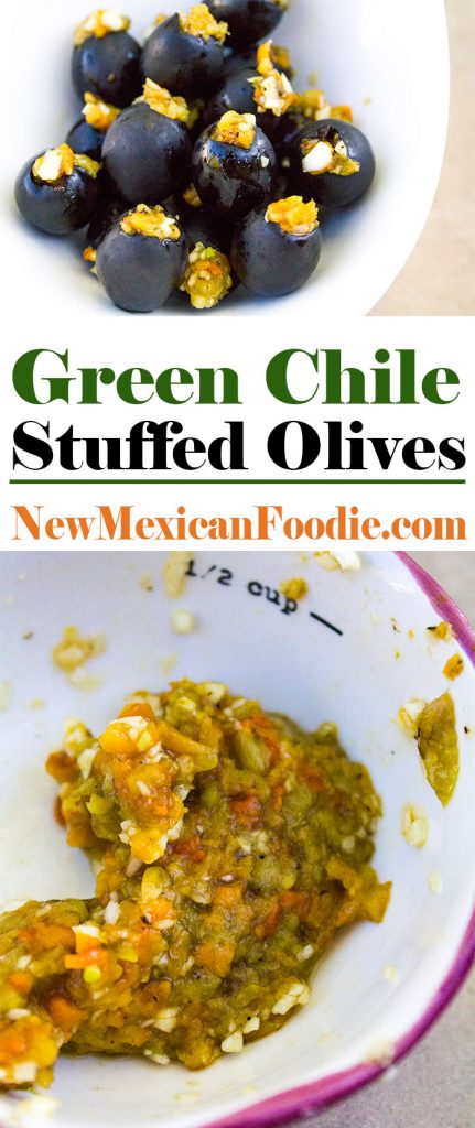 Green Chile Stuffed Olives | NewMexicanFoodie.com