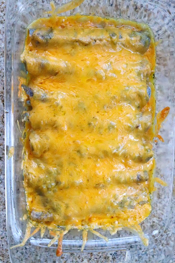blue corn green chile cheese enchiladas 