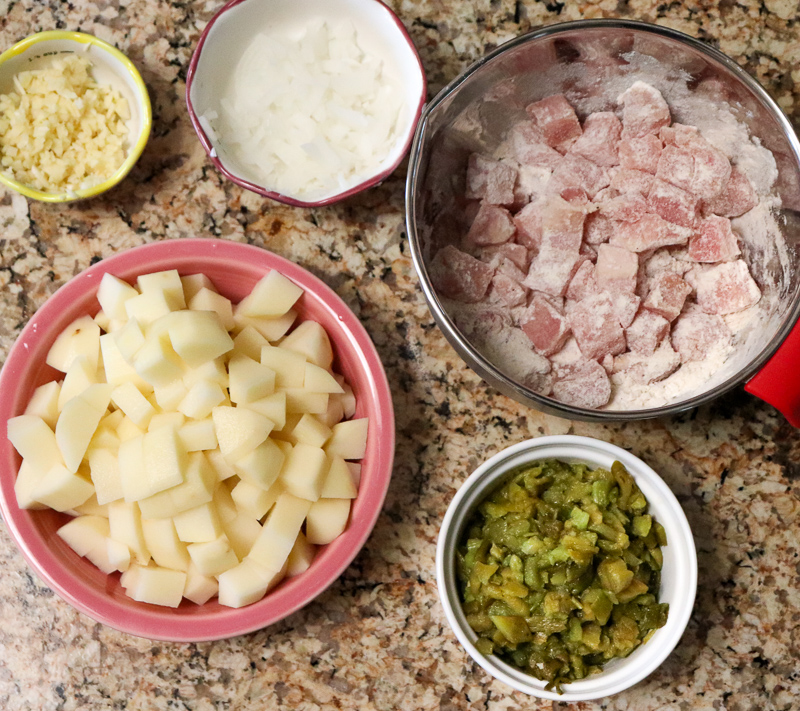Ingredients for Green Chile Stew
